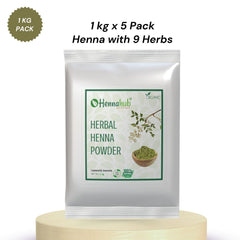 Herbal Henna powder for hair with 9 Herbs | 5 kg Pack | Best Henna for hair