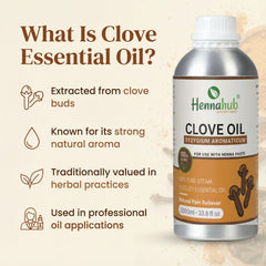 Pure Clove Essential Oil 1000ml Pack, Purity 95% | For Henna Artist