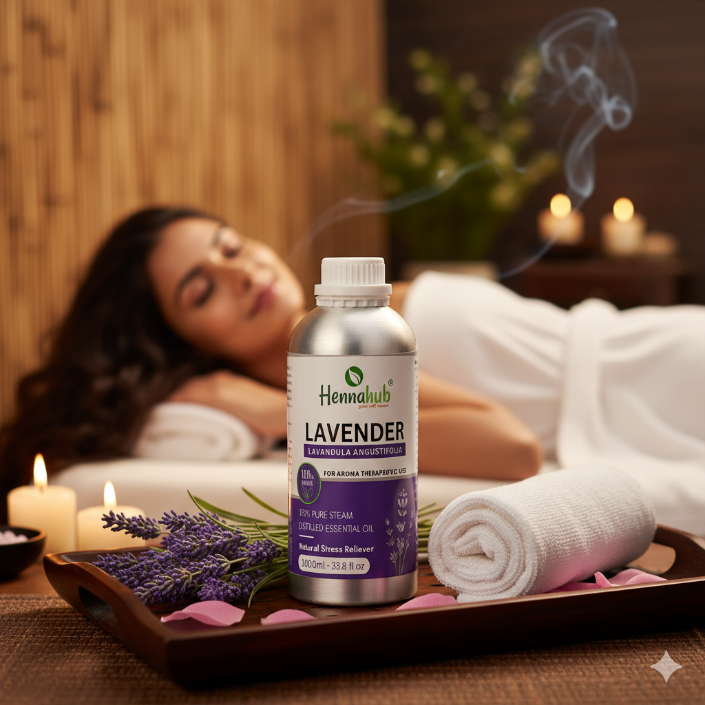 Pure Lavender Essential Oil 1000ml Pack, Purity 95% | For Henna Artist