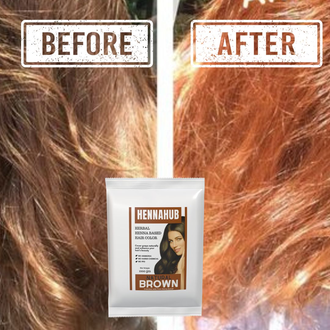 Natural Brown Henna powder for hair | 1 kg Pack | Ammonia Free Henna powder
